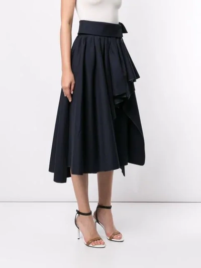 Shop Dice Kayek Ruffled Asymmetric Skirt In Blue