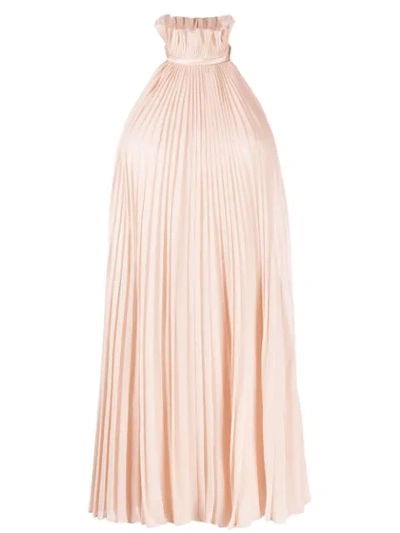 Shop Givenchy Pleated Halterneck Dress In Pink