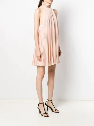 Shop Givenchy Pleated Halterneck Dress In Pink