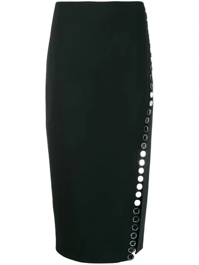 Shop David Koma Embellished Pencil Skirt In Black