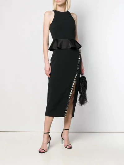 Shop David Koma Embellished Pencil Skirt In Black