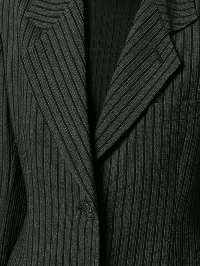 Pre-owned Issey Miyake Pinstripe Fitted Blazer In Grey