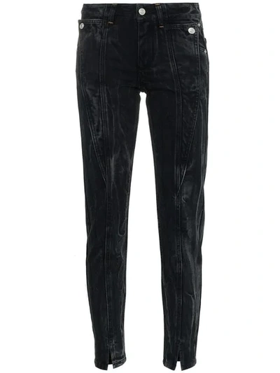 Shop Givenchy Panel Detail Split Hem Jeans In Black