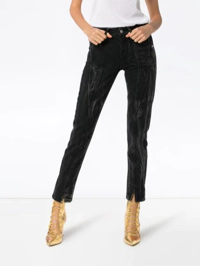 Givenchy Panel Detail Split Hem Jeans In Black