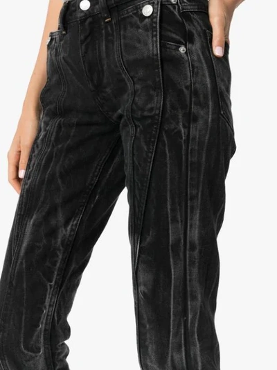 Shop Givenchy Panel Detail Split Hem Jeans In Black