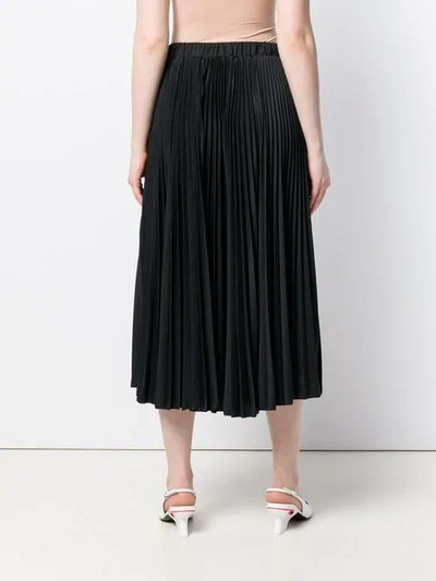 Shop Valentino Go Logo Pleated Skirt In Black