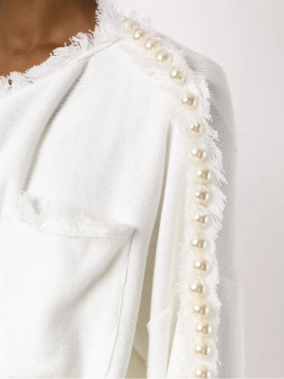 Shop Andrea Bogosian Embellished Coat - White