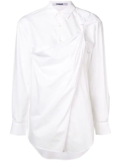 Shop Chalayan Knot Shoulder Shirt In White
