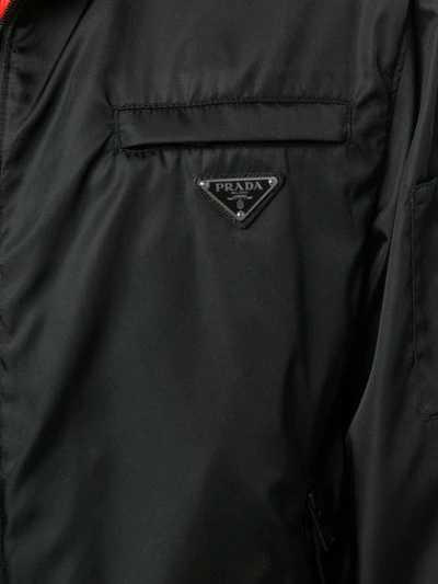 Shop Prada K-way Hooded Jacket In Black