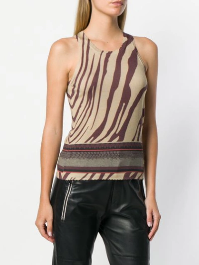 ROBERTO CAVALLI ZEBRA PRINT KNIT TOP - 中性色