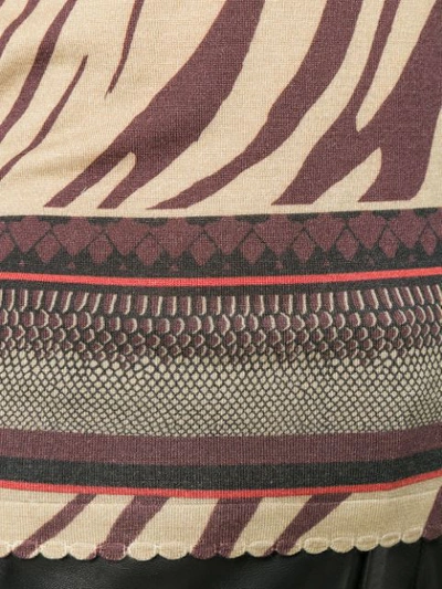 Shop Roberto Cavalli Zebra Print Knit Top - Neutrals