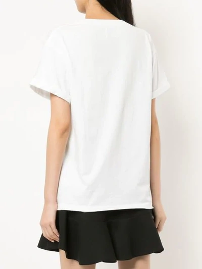 Shop Aje Sequin Embellished Logo T-shirt In White