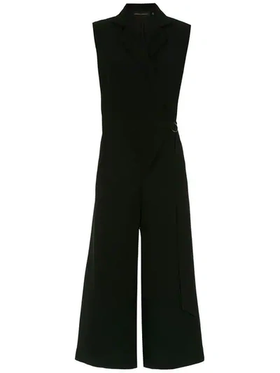 Shop Andrea Marques Cropped Jumpsuit In Black