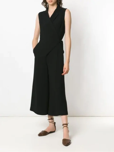 Shop Andrea Marques Cropped Jumpsuit In Black