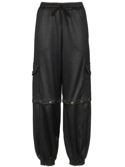 GUCCI HIGH-WAISTED DETACHABLE TRACK PANTS - 黑色