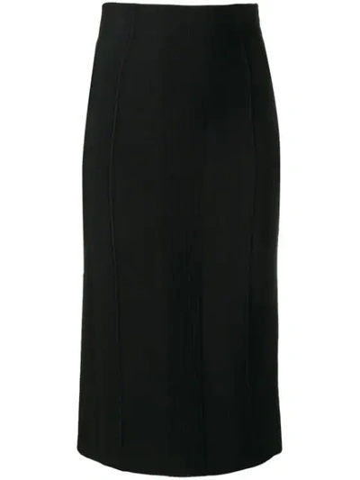 Shop Alexander Mcqueen Topstitching Pencil Skirt In Black