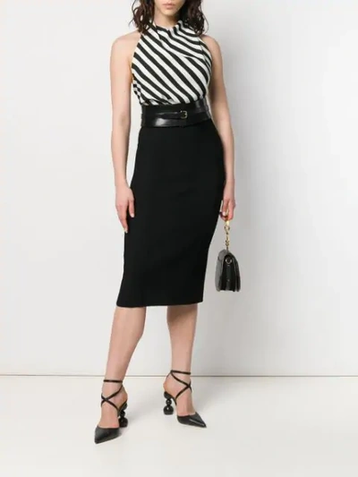 Shop Alexander Mcqueen Topstitching Pencil Skirt In Black