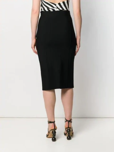 Shop Alexander Mcqueen Topstitching Pencil Skirt In Black