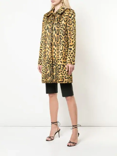 Shop Adam Lippes Leopard Print Coat In Multicolour