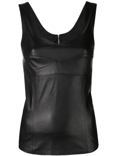 Shop Manokhi Fitted Tank Top In Black