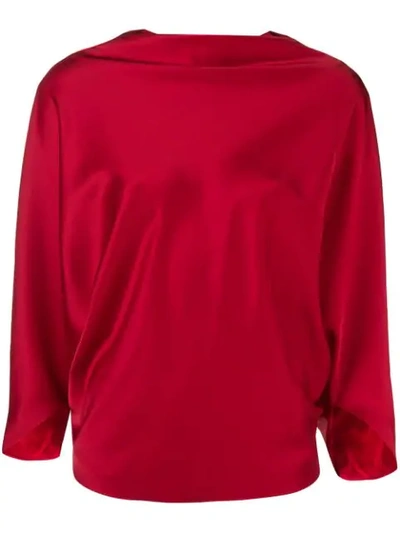 Shop Chalayan Boat Neck Blouse In Red