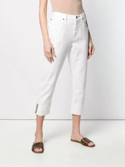 Shop Brunello Cucinelli Cropped Jeans In White