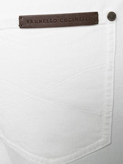 Shop Brunello Cucinelli Cropped Jeans In White