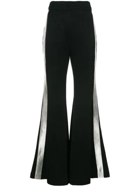 black trousers with silver side stripe