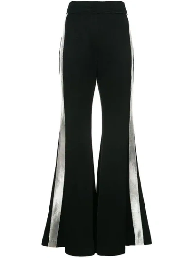 Shop Ellery Wide Leg Side Stripe Trousers In Black