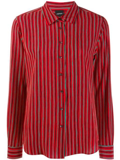 ASPESI STRIPED SHIRT - 红色