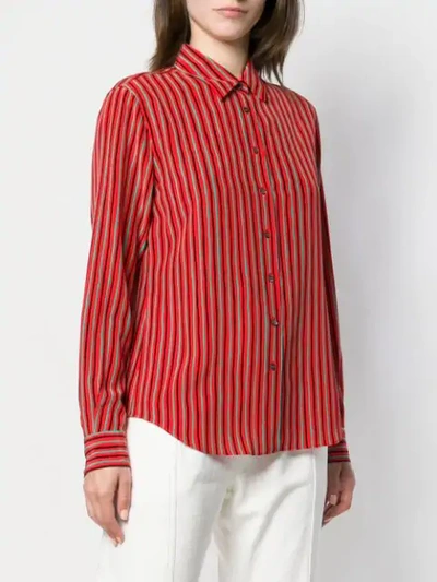 Shop Aspesi Striped Shirt In Red