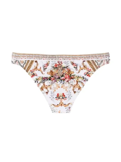 Shop Camilla Floral Baroque Bikini Bottoms - White