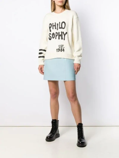 Shop Philosophy Di Lorenzo Serafini Logo Print Jumper In Neutrals