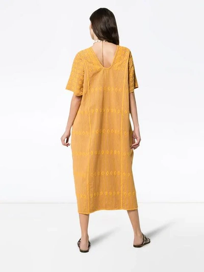 Shop Pippa Holt Pocketed Kaftan Dress In Orange