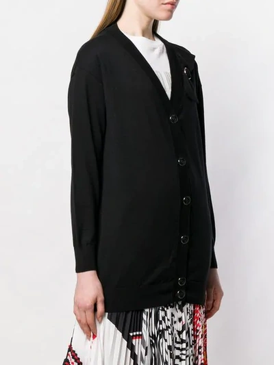 Shop Boutique Moschino Loose-fitting Cardigan In Black