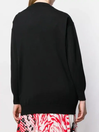 Shop Boutique Moschino Loose-fitting Cardigan In Black