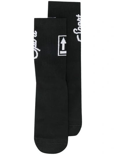 Shop Off-white Arrow Intarsia Socks - Black