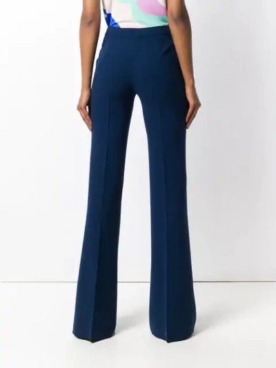 Shop Emilio Pucci High Rise Flared Trousers In Blue