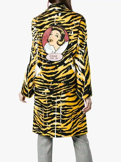 Single Breasted Tiger Print Coat