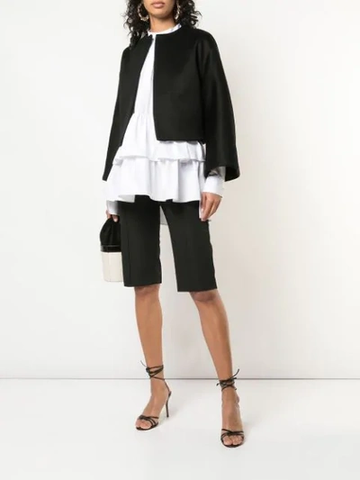 Shop Adam Lippes Flared Cropped Jacket In Black