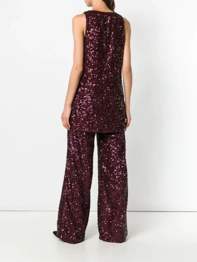 Shop Victoria Victoria Beckham All Over Sequin Blouse In Red