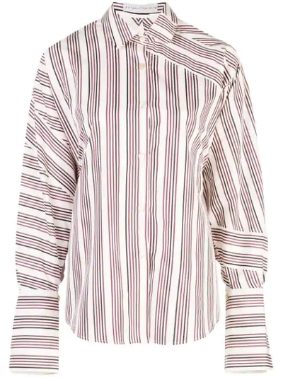 Shop Palmer Harding Palmer / Harding Deconstructed Striped Shirt - White