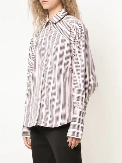 Shop Palmer Harding Palmer / Harding Deconstructed Striped Shirt - White