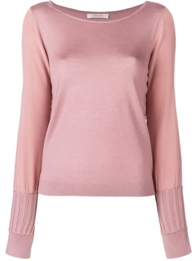 Shop Dorothee Schumacher Ribbed Cuff Jumper In Pink