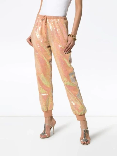 Shop Ashish Sequin Drawstring Track Pants In Neutrals