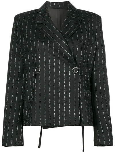 Shop Alyx Logo Stripe Double Breasted Jacket In Black