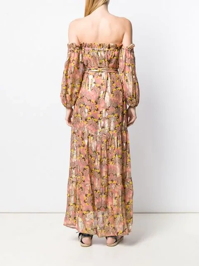 ANJUNA FLORAL OFF-SHOULDER DRESS - 粉色