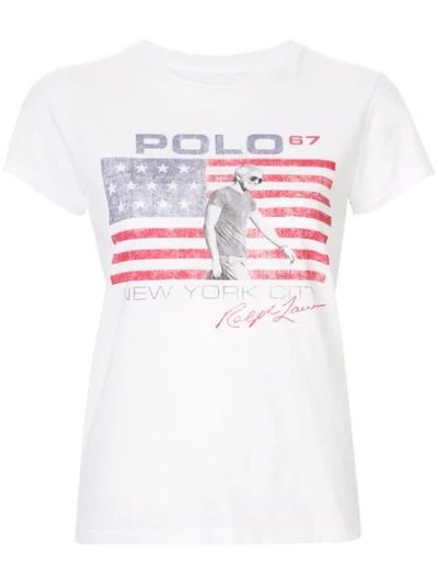 Shop Polo Ralph Lauren Graphic Print T-shirt In White