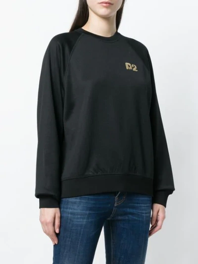 Shop Dsquared2 Sweatshirt Mit Pailletten-logo In Black