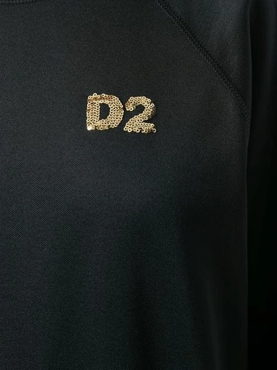 Shop Dsquared2 Sweatshirt Mit Pailletten-logo In Black